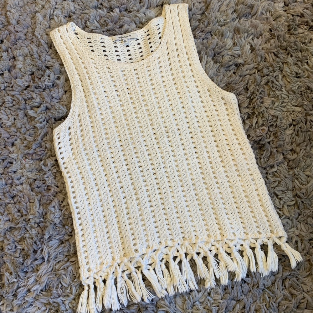 Madewell fringe sweater top